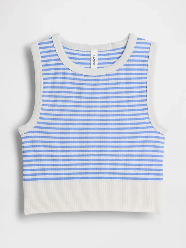 Naadloze geribde crop-tanktop