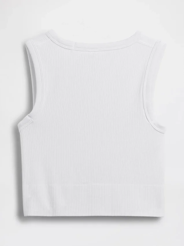 Naadloze geribde crop-tanktop