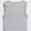 Naadloze geribde crop-tanktop