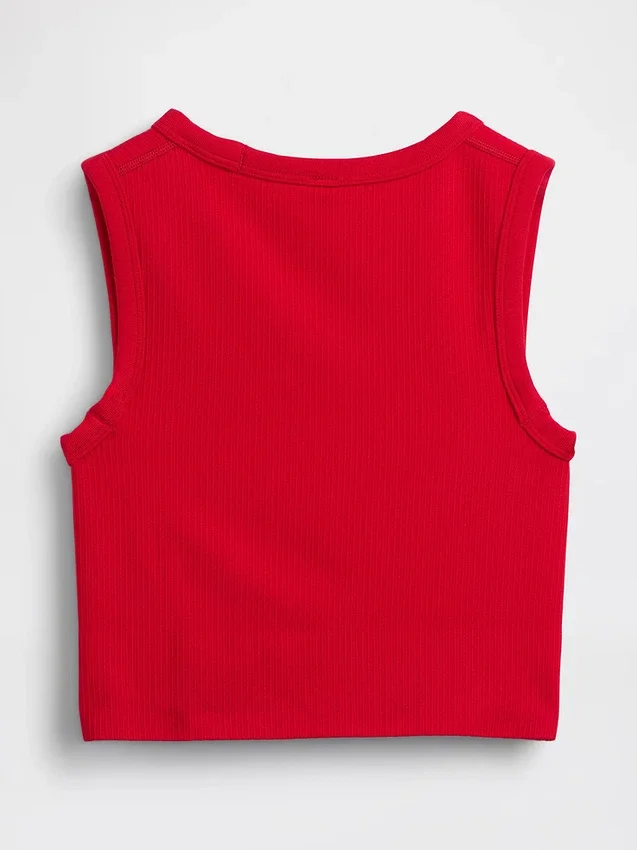 Naadloze geribde crop-tanktop