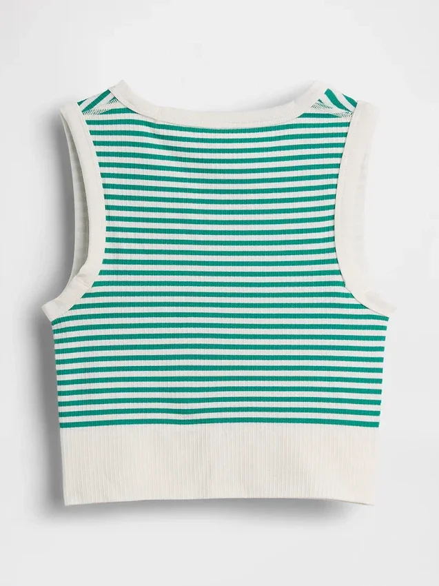 Naadloze geribde crop-tanktop
