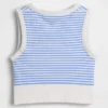 Naadloze geribde crop-tanktop