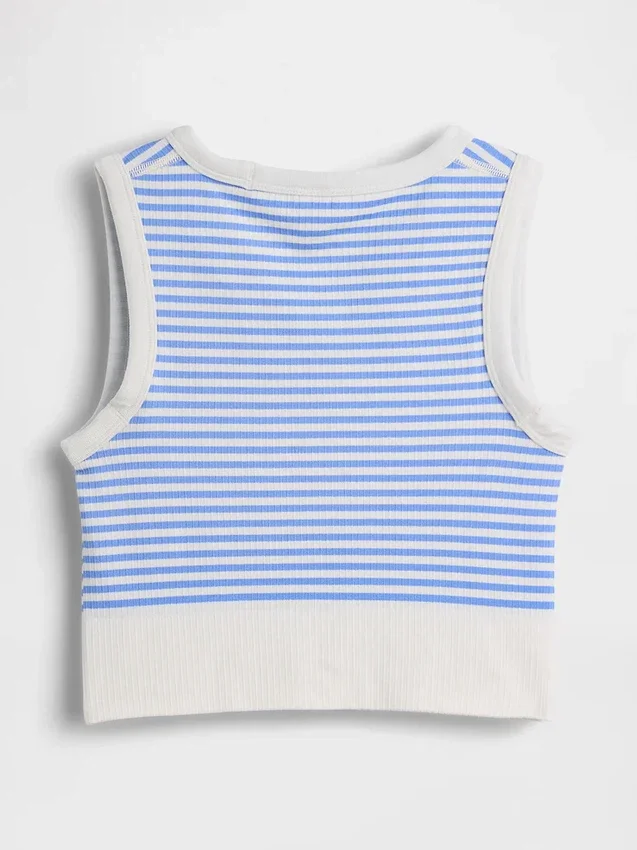 Naadloze geribde crop-tanktop