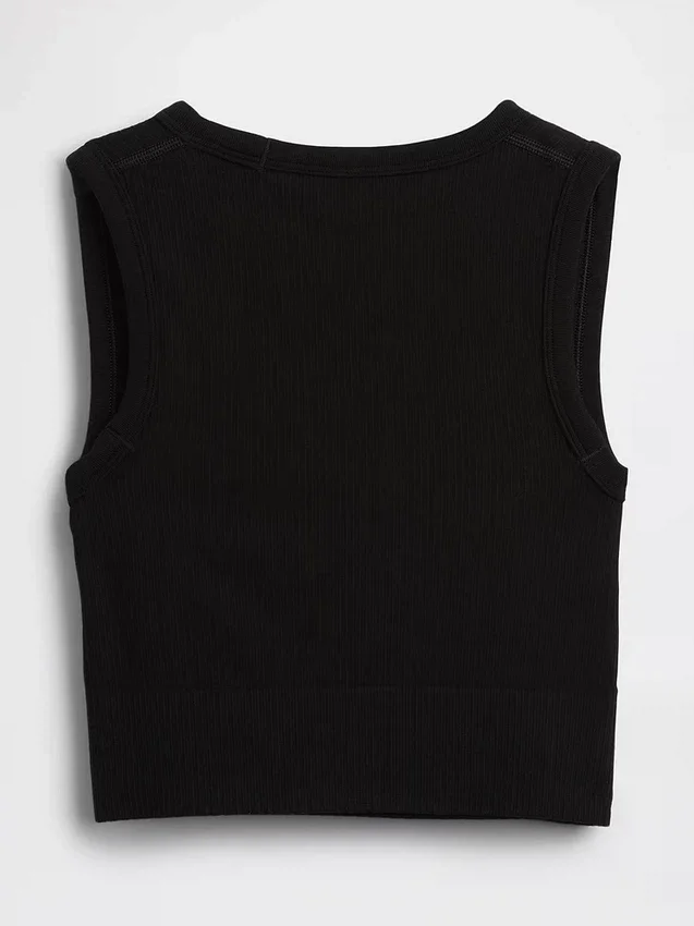 Naadloze geribde crop-tanktop