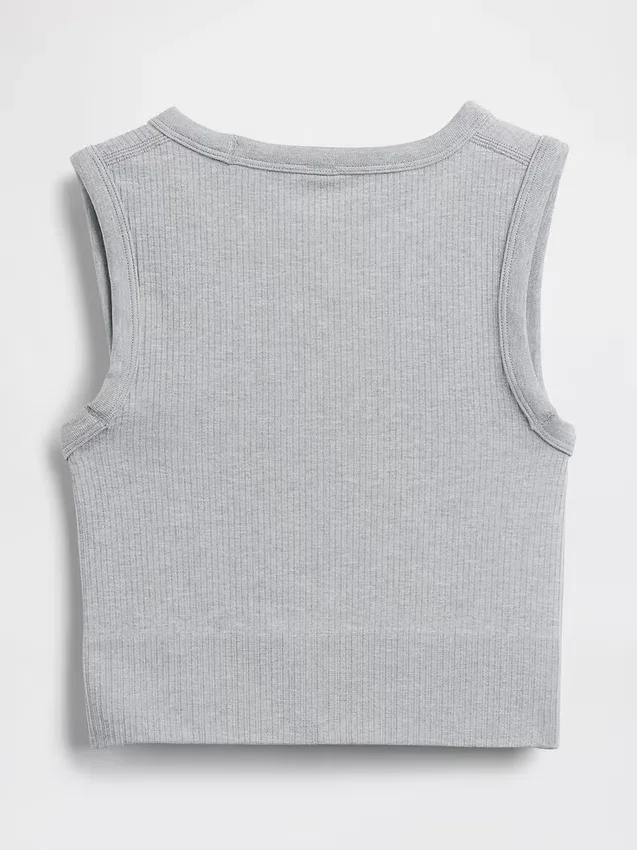 Naadloze geribde crop-tanktop