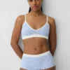 Naadloze, geribde driehoekige bralette