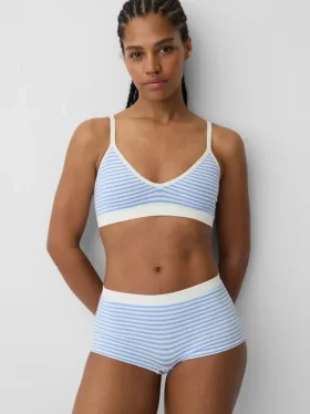 Naadloze, geribde driehoekige bralette