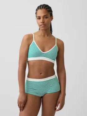 Naadloze, geribde driehoekige bralette