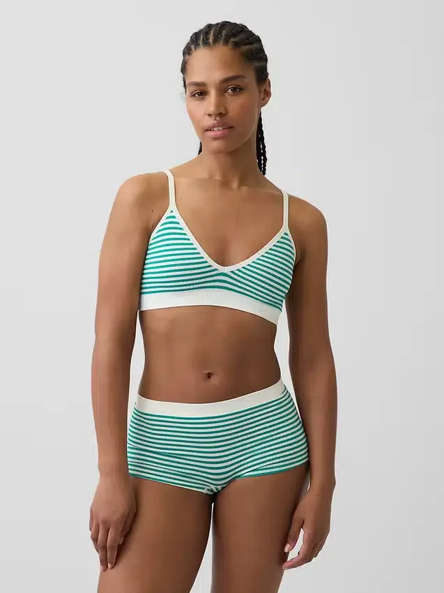 Naadloze, geribde driehoekige bralette