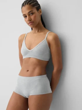 Naadloze, geribde driehoekige bralette