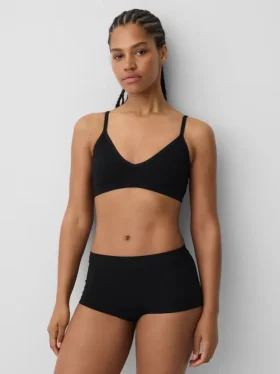 Naadloze, geribde driehoekige bralette