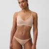 Naadloze, geribde driehoekige bralette