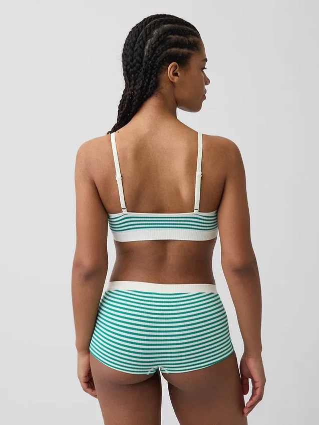 Naadloze, geribde driehoekige bralette