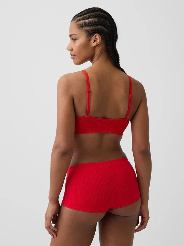 Naadloze, geribde driehoekige bralette