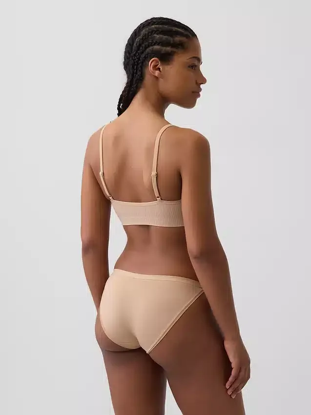 Naadloze, geribde driehoekige bralette