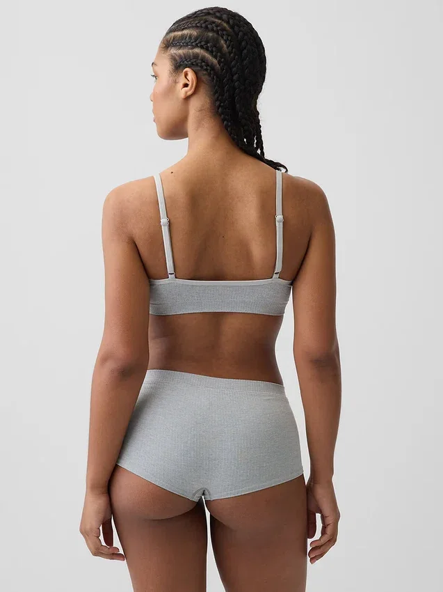 Naadloze, geribde driehoekige bralette