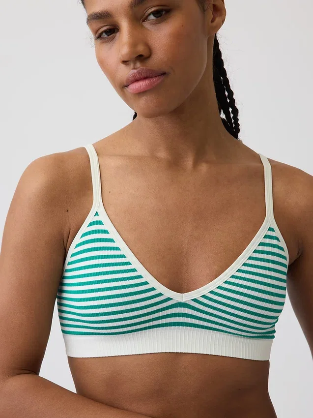 Naadloze, geribde driehoekige bralette