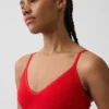 Naadloze, geribde driehoekige bralette