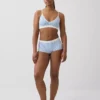 Naadloze, geribde driehoekige bralette