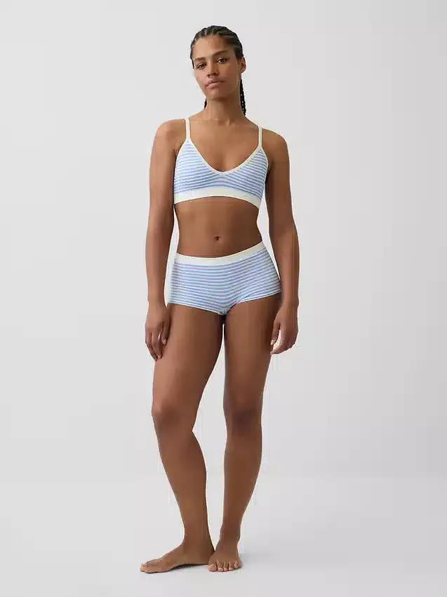 Naadloze, geribde driehoekige bralette