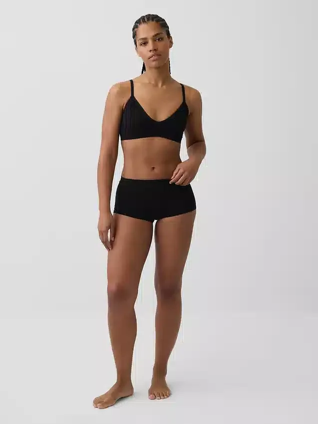 Naadloze, geribde driehoekige bralette