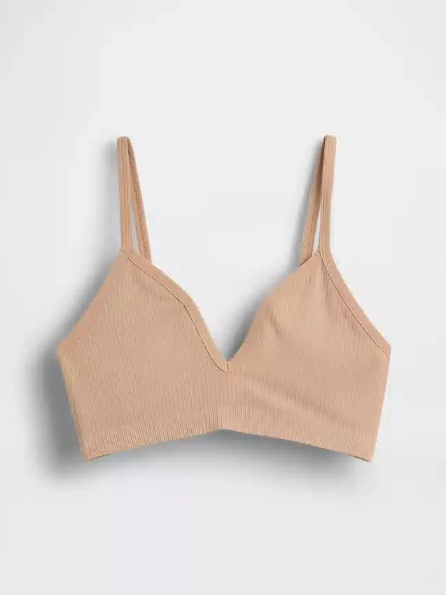 Naadloze, geribde driehoekige bralette