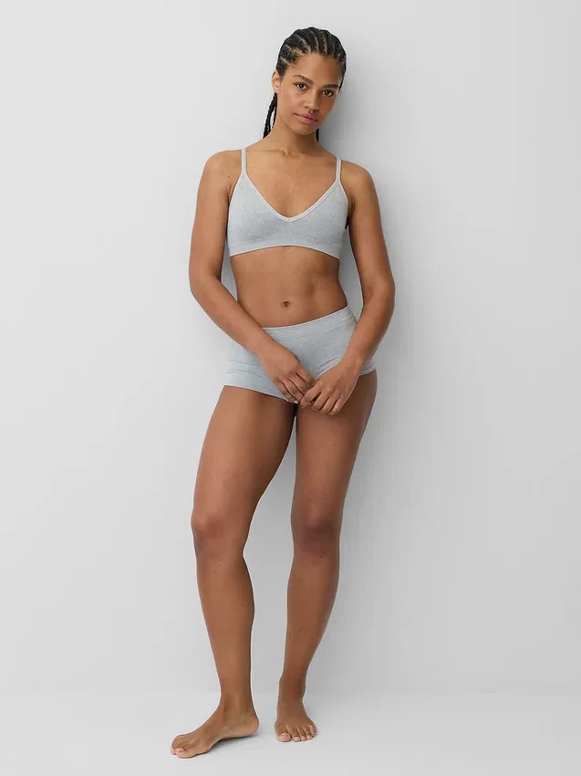 Naadloze, geribde driehoekige bralette