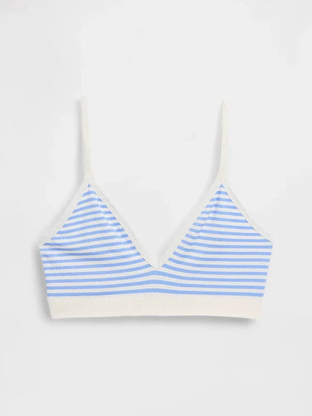 Naadloze, geribde driehoekige bralette