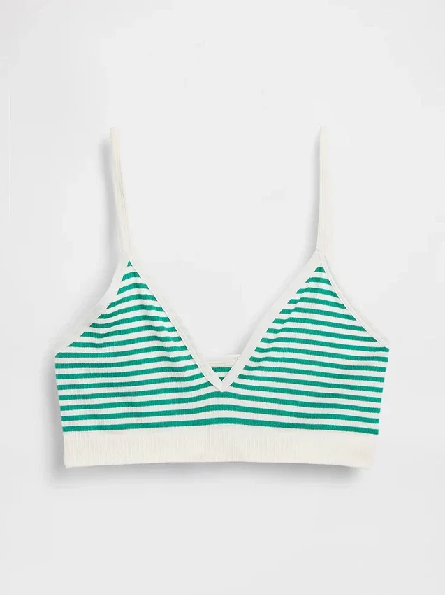 Naadloze, geribde driehoekige bralette