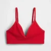 Naadloze, geribde driehoekige bralette