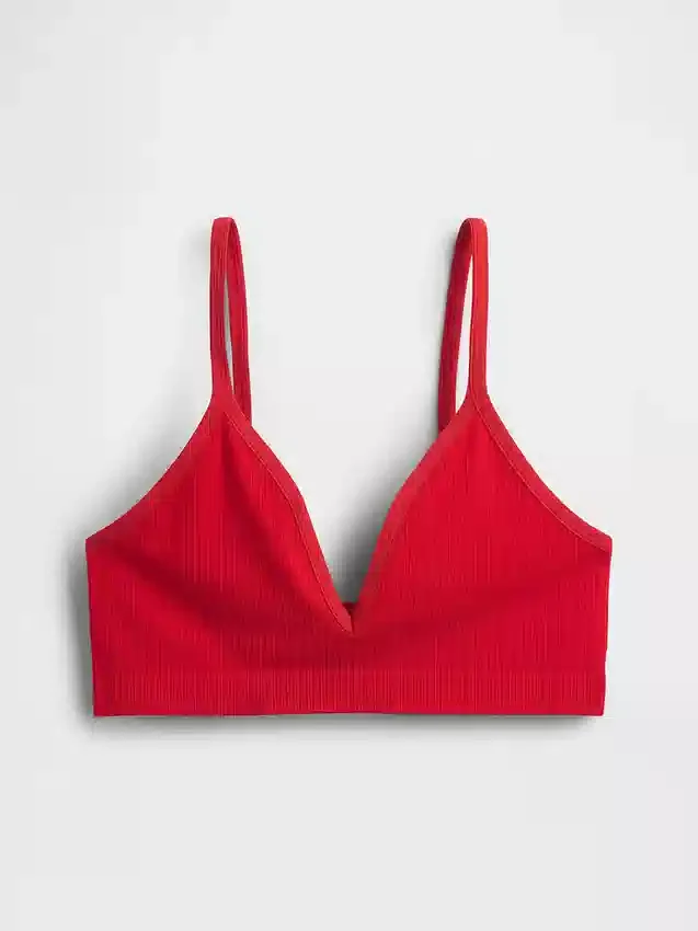 Naadloze, geribde driehoekige bralette
