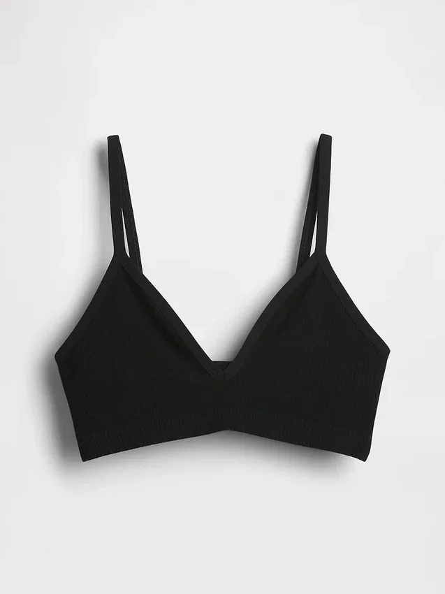 Naadloze, geribde driehoekige bralette