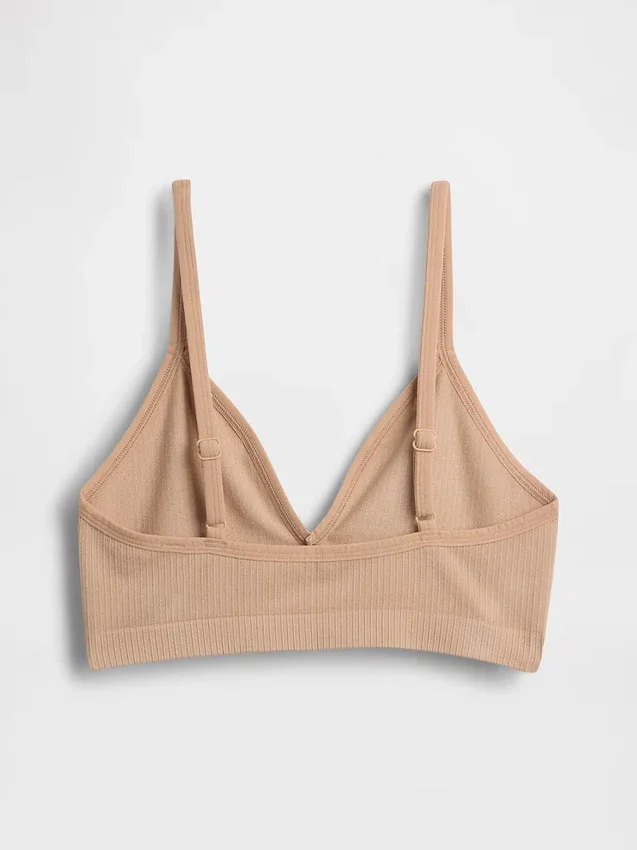 Naadloze, geribde driehoekige bralette