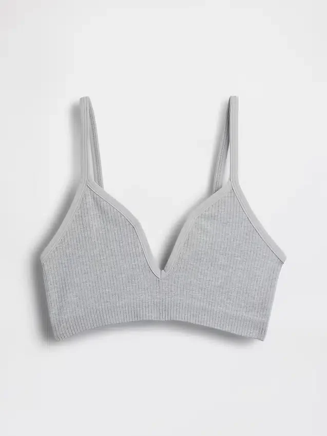 Naadloze, geribde driehoekige bralette