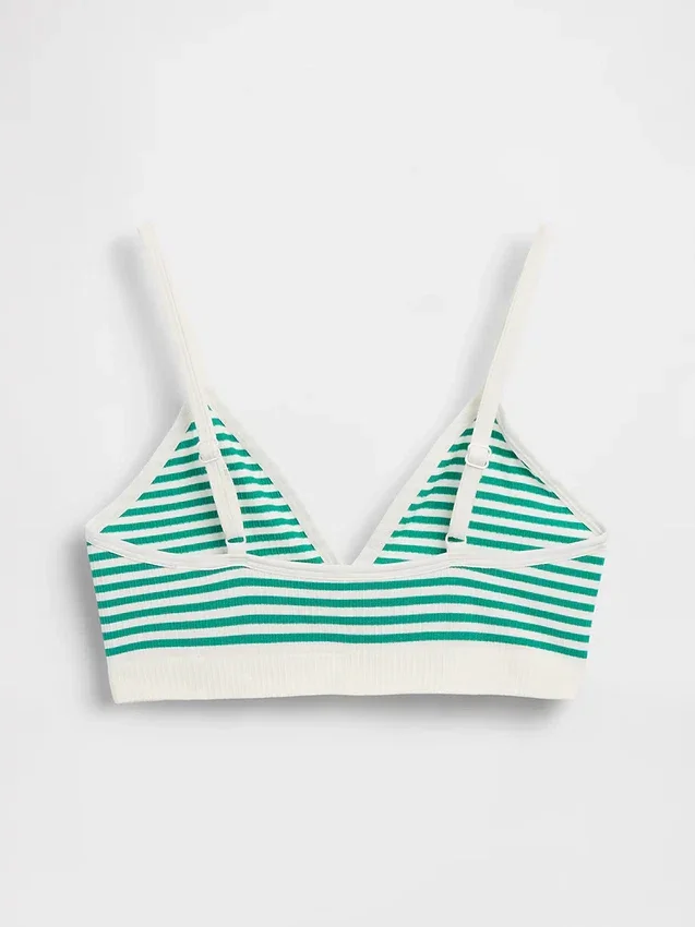 Naadloze, geribde driehoekige bralette