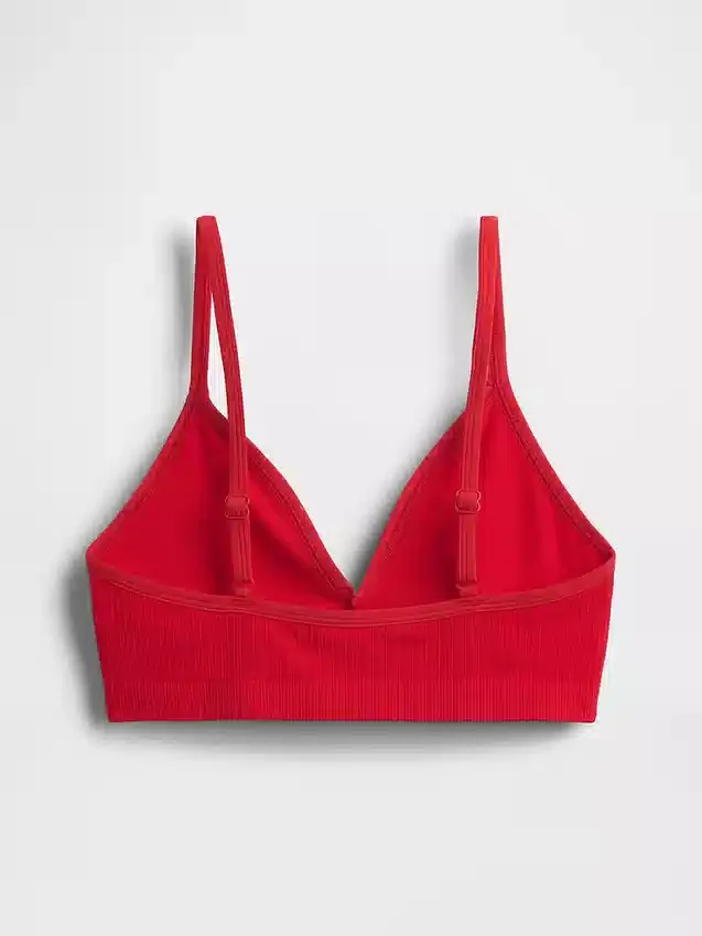 Naadloze, geribde driehoekige bralette