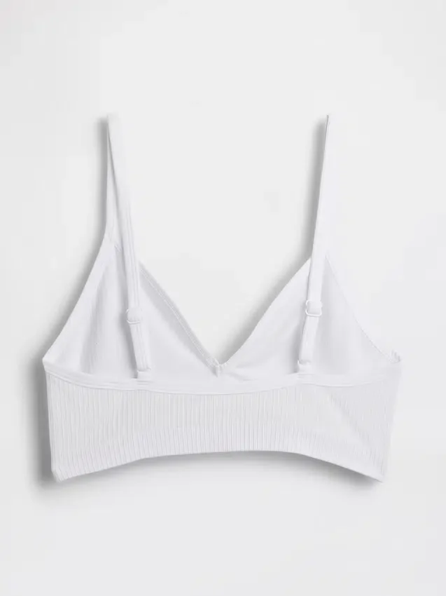 Naadloze, geribde driehoekige bralette