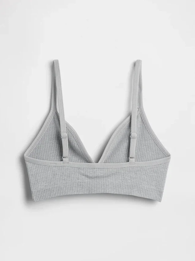 Naadloze, geribde driehoekige bralette