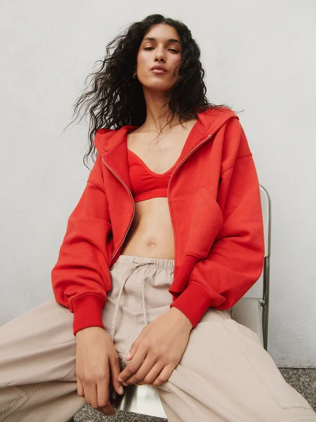 Naadloze, geribde driehoekige bralette