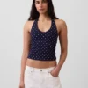 Nauwgebreide halter crop-top