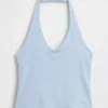 Nauwgebreide halter crop-top