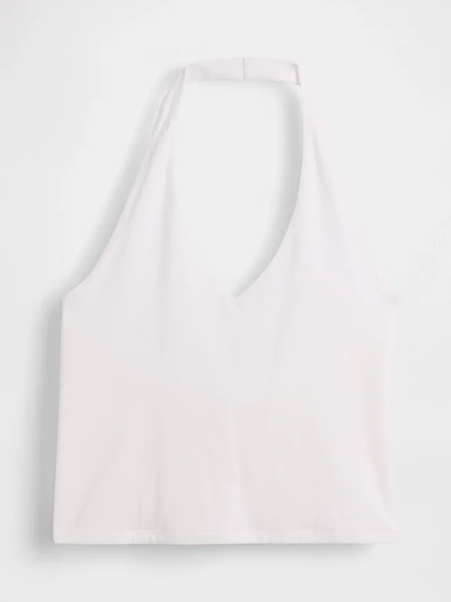 Nauwgebreide halter crop-top