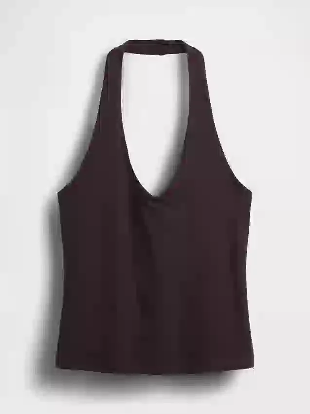 Nauwgebreide halter crop-top