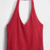 Nauwgebreide halter crop-top