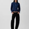 Nauwsluitende denimtop met peplum