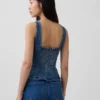 Nauwsluitende denimtop met peplum