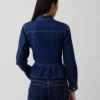 Nauwsluitende denimtop met peplum