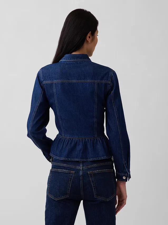 Nauwsluitende denimtop met peplum