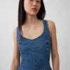 Nauwsluitende denimtop met peplum