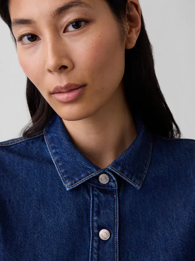 Nauwsluitende denimtop met peplum